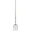 9-In. Forged Steel Manure Fork, 4 Tines, 54-In. Handle