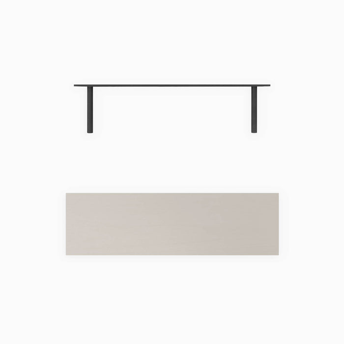 Aksel Concretey Floating Shelf with minimalist design and durable wall shelf brackets for modern organization and display.