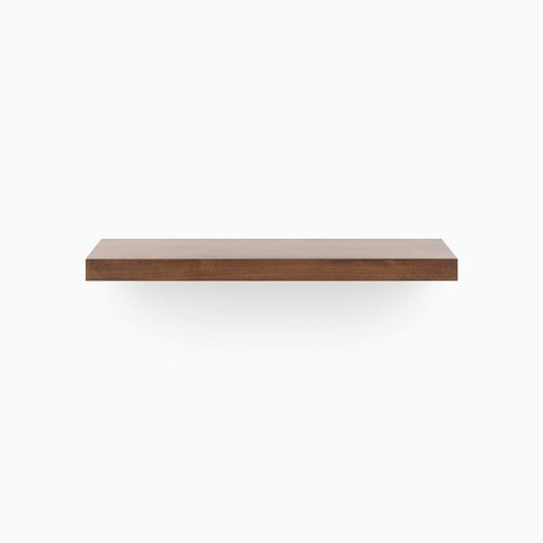 Aksel Dutch Mocha Floating Shelf with minimalist wood design, perfect for modern wall shelf display and organization.