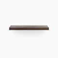 Aksel Espresso Rustic Floating Shelf in textured alder finish showcasing a minimalist wood floating shelf by Shelfology