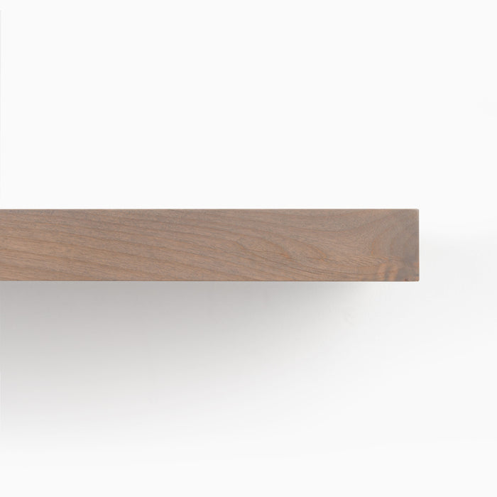 Aksel Hatch Grey Floating Shelf showcasing minimalist wood floating shelf design for functional wall display and organization.
