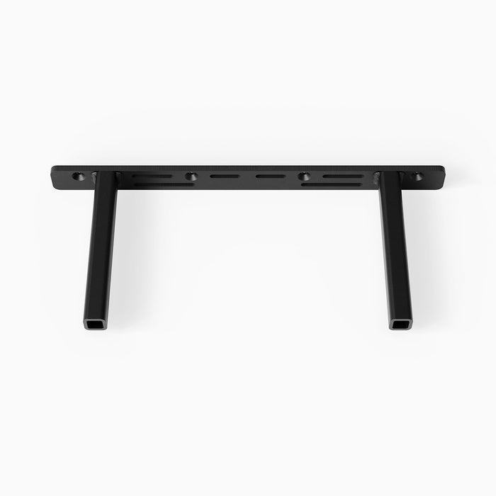 Aksel Hollow Core MD Floating Shelf Bracket in black steel with dual rods for durable floating shelf support