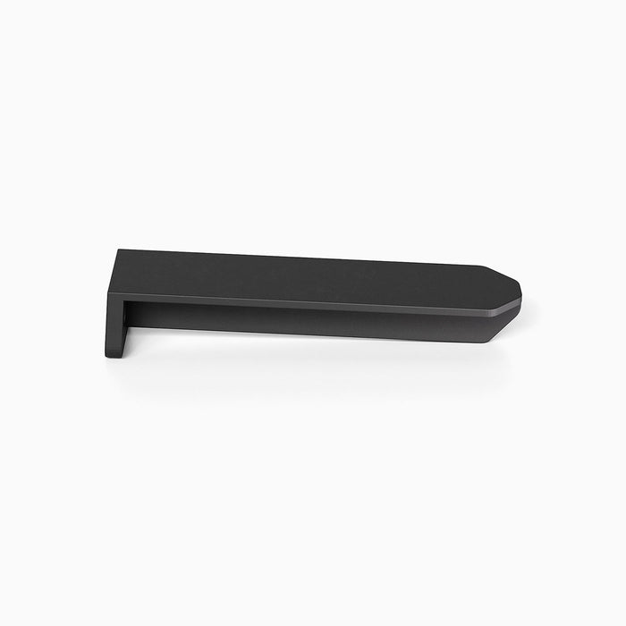 Aksel Hollow Core Single Rod Floating Shelf Bracket in matte black steel for sleek and sturdy wall shelf support