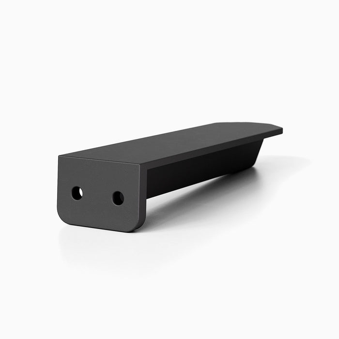 Aksel Hollow Core Single Rod Floating Shelf Bracket in matte black steel for durable and minimalist wall shelf support