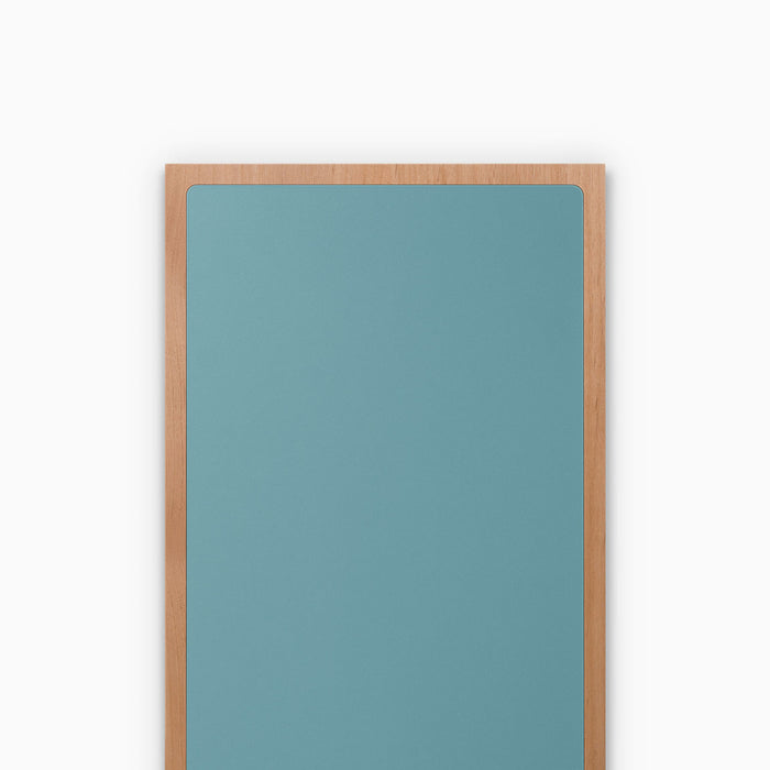 Aksel Inlay Alder Floating Shelf with smooth teal inlay panel and natural alder wood frame for refined wall display