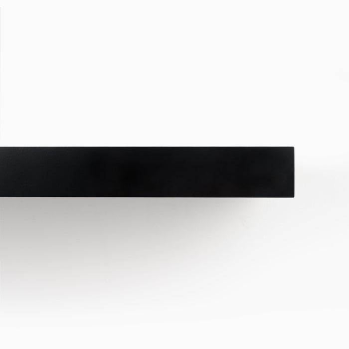 Aksel Inlay Black Floating Shelf showing sleek minimalist black floating shelf bracket for wall display