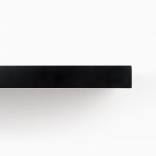 Aksel Inlay Black Floating Shelf showing sleek minimalist black floating shelf bracket for wall display