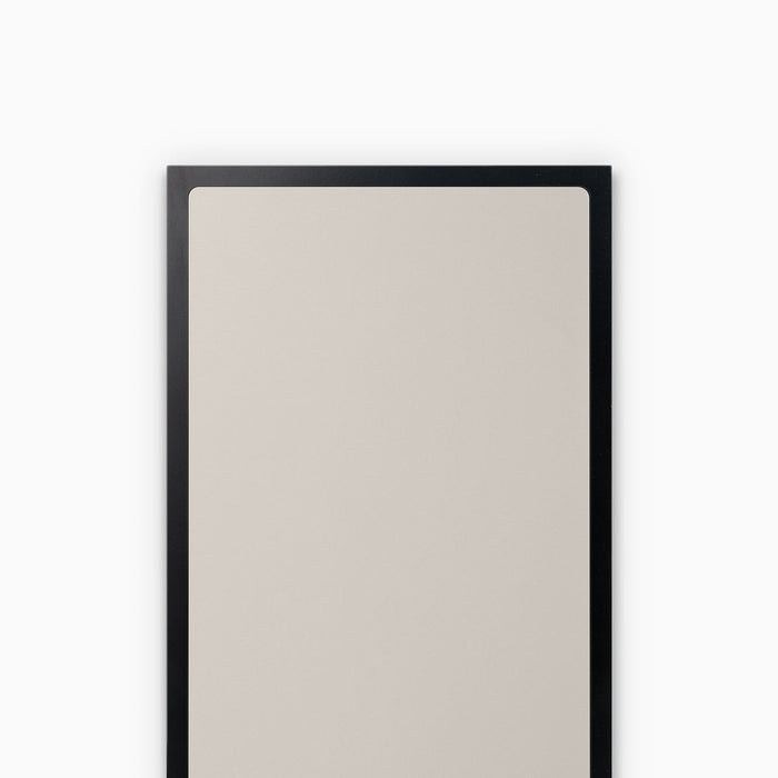 Aksel Inlay Black Floating Shelf featuring a smooth light grey panel framed by sleek black edges for modern organization