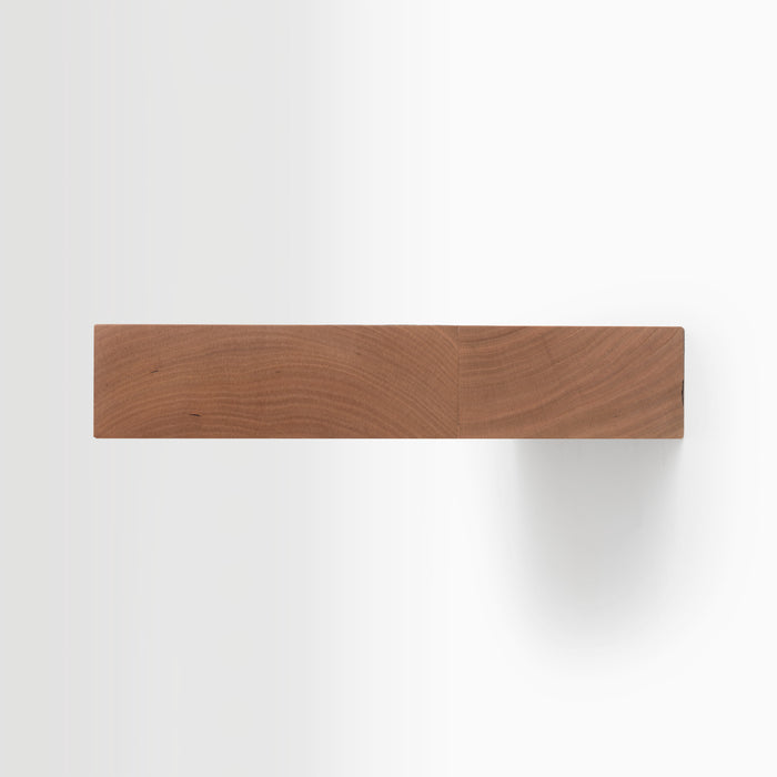 Aksel Inlay Cherry Floating Shelf displaying rich cherry wood grain and clean minimalist floating shelf design for wall display