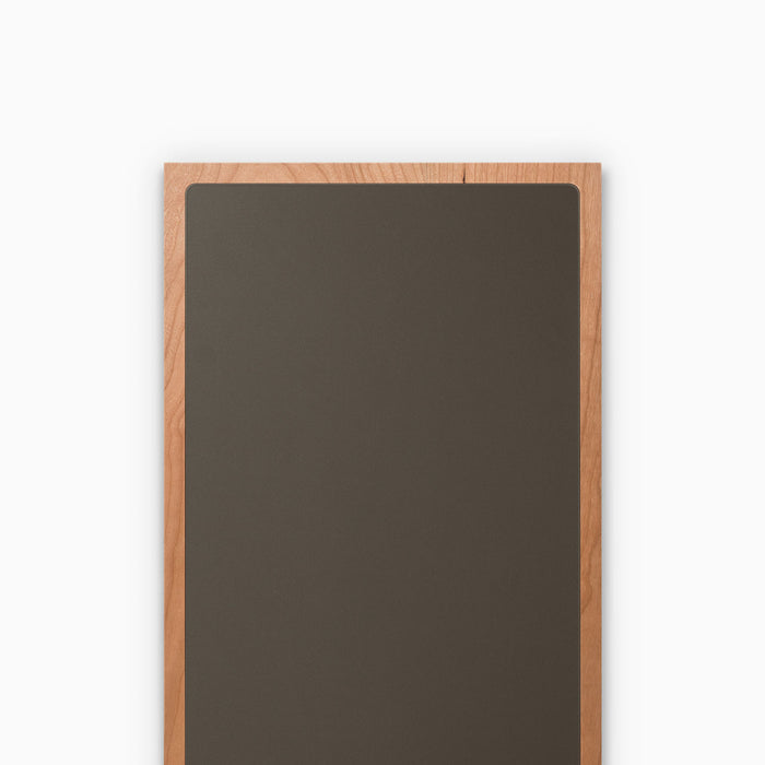Aksel Inlay Cherry Floating Shelf with smooth dark panel framed by warm cherry wood for functional wall shelf display and organization