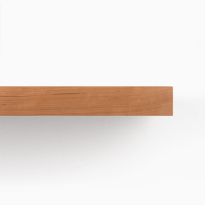 Aksel Inlay Cherry Floating Shelf with smooth cherry finish and minimalist wood design for elegant wall shelf display and organization