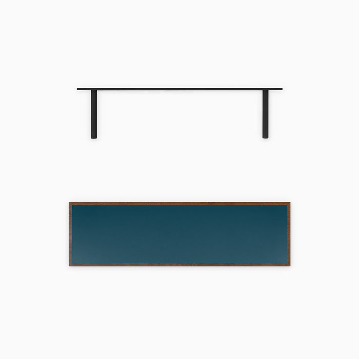 Aksel Inlay Espresso Floating Shelf with alder glue-up frame and black metal brackets for sleek wall display and organization