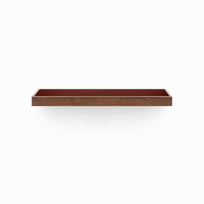 Aksel Inlay Espresso Floating Shelf with alder glue-up frame and smooth espresso finish for modern wall display and organization