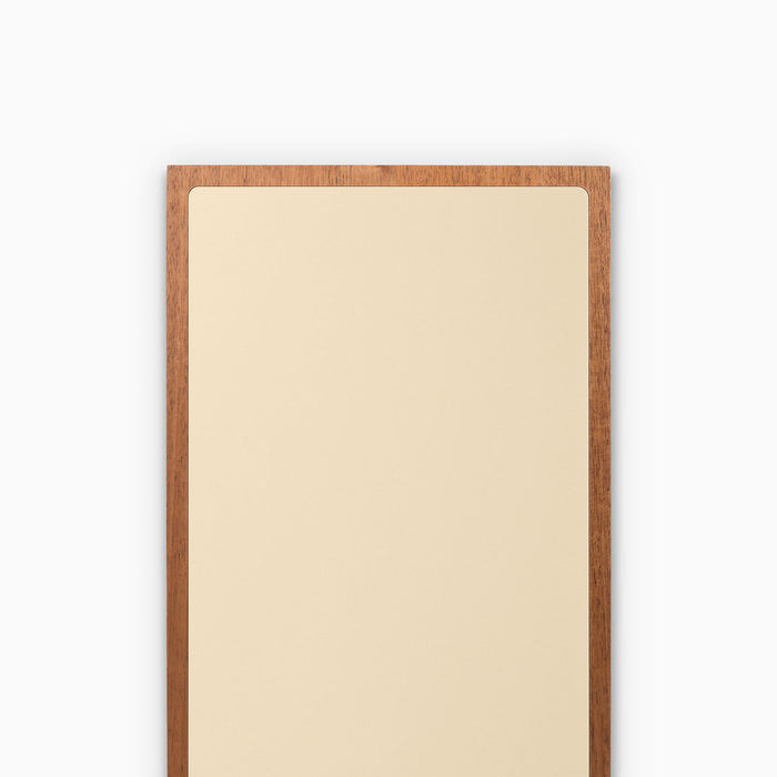 Aksel Inlay Mahogany Floating Shelf with smooth mahogany glue-up frame and minimalist beige display surface for wall organization