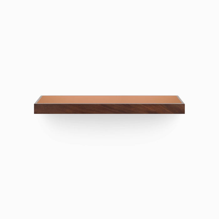 A minimalist Aksel Inlay Nutmeg Floating Shelf showcasing wood floating shelves and display ledges for organization.