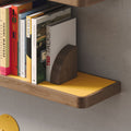 Aksel Inlay Walnut Floating Shelf with smooth yellow display ledge and walnut glue-up for stylish wall shelving and organization