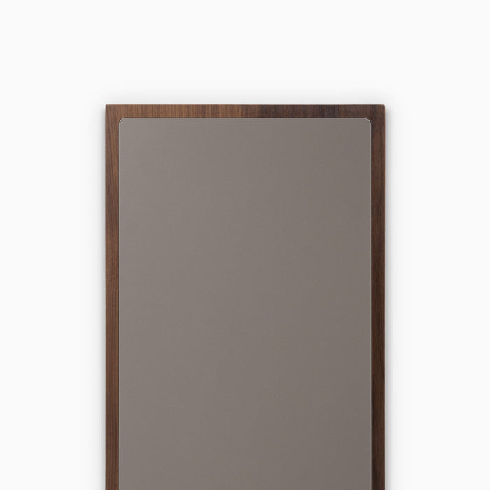 Aksel Inlay Walnut Floating Shelf with smooth walnut frame and neutral inset panel for elegant wall shelf display and organization