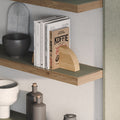Aksel Inlay White Oak Floating Shelf with white oak frame and muted green inset for modern wall display and organization