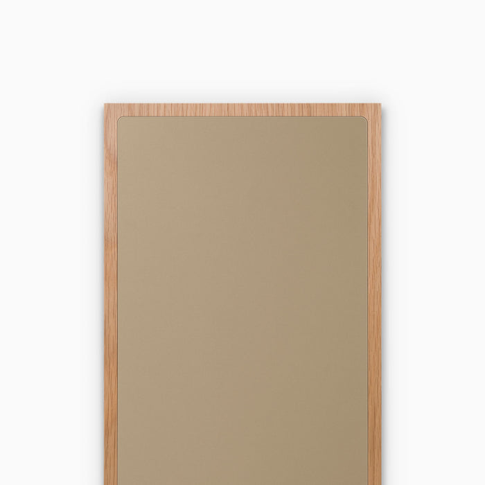 Aksel Inlay White Oak Floating Shelf with natural white oak frame and muted beige inset for elegant wall display and organization