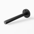 Aksel LD Single Rod Floating Shelf Bracket in matte black solid steel, engineered for strong, minimalist wall shelf support and display ledges.