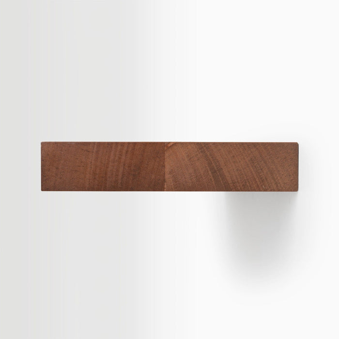 Aksel Mahogany Floating Shelf showing rich wood grain and minimalist design for modern wall organization.