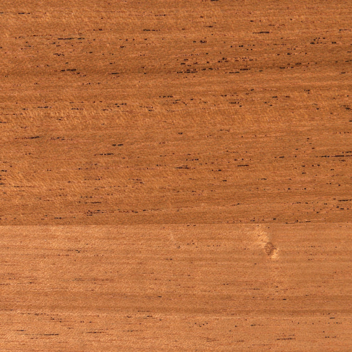 Close-up view of rich mahogany wood grain texture on Aksel Mahogany Floating Shelf by Shelfology.
