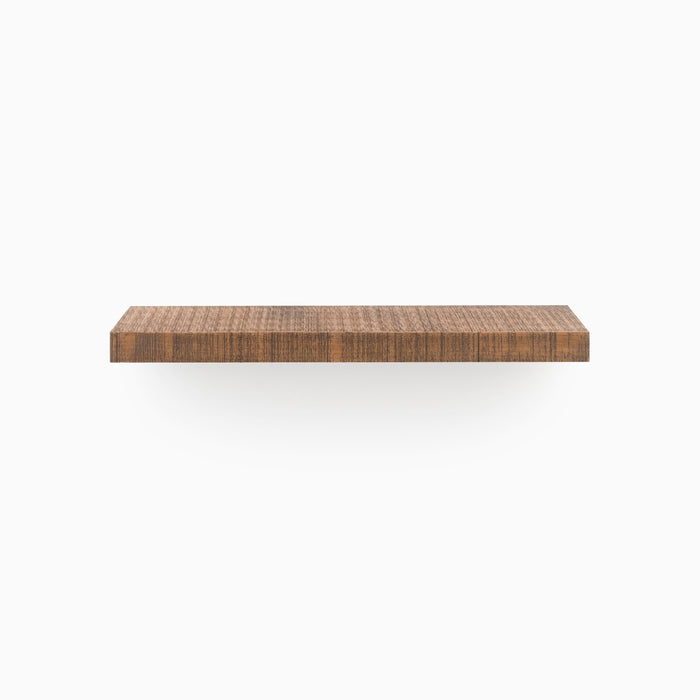 Aksel Nutmeg Rustic Floating Shelf wood floating shelf with minimalist design for wall display and organization by Shelfology