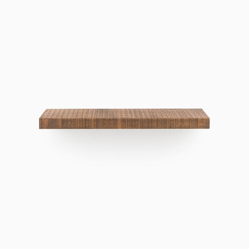 Aksel Nutmeg Rustic Floating Shelf wood floating shelf with minimalist design for wall display and organization by Shelfology