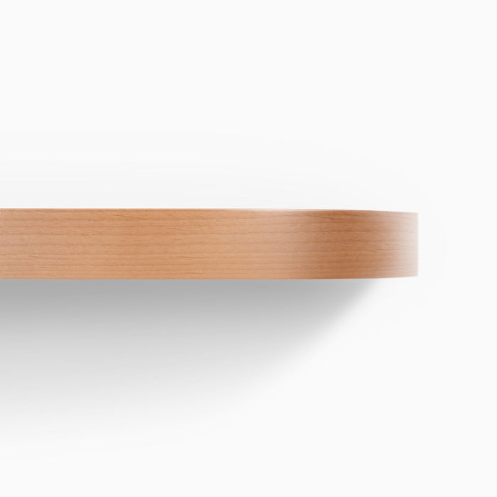 Aksel RADius Alder Floating Shelf in alder finish featuring smooth curved edge and minimalist wood floating ledge by Shelfology