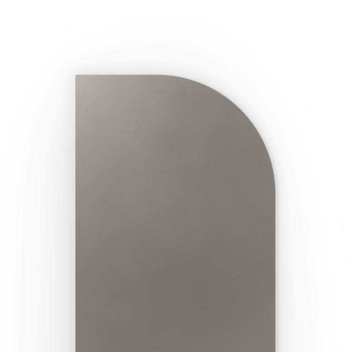 Aksel RADius Arsenic Floating Shelf close-up showing smooth rounded corner in muted arsenic finish by Shelfology
