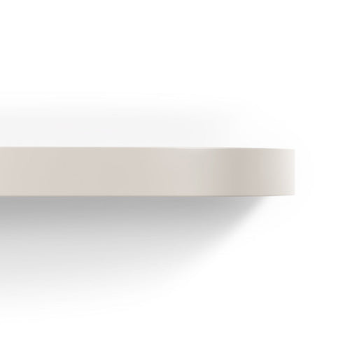 Aksel RADius Concretey Floating Shelf showing smooth rounded edge and muted concrete-inspired finish by Shelfology