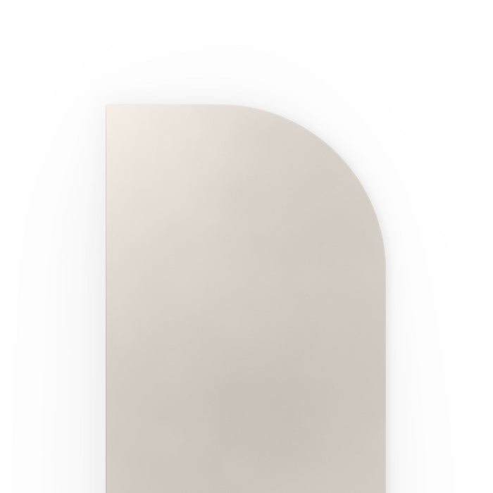 Aksel RADius Concretey Floating Shelf close-up showing smooth rounded corner with muted concrete-inspired finish by Shelfology