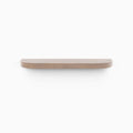 Aksel RADius Hatch Grey Floating Shelf showing smooth rounded edges and sleek minimalist alder hardwood design by Shelfology
