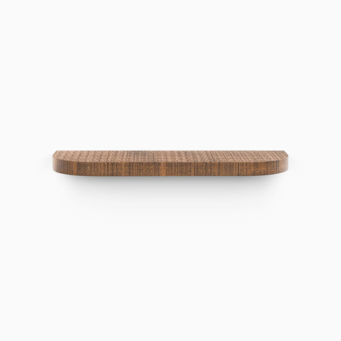 Aksel RADius Nutmeg Rustic Floating Shelf with smooth rounded edges and warm alder wood grain by Shelfology