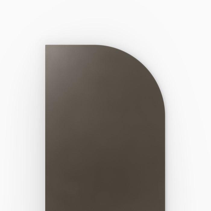 Aksel RADius Tungsten Floating Shelf close-up showing smooth rounded corner and sleek tungsten finish by Shelfology