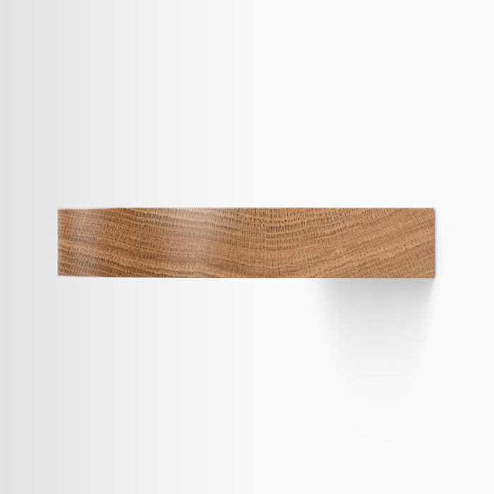 Aksel RADius White Oak Floating Shelf displaying clean straight edge and natural white oak wood grain texture