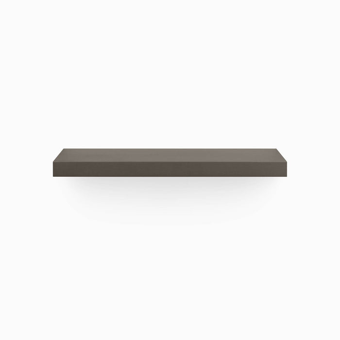A sleek Aksel Tungsten Floating Shelf in dark tungsten finish, perfect for minimalist wall display and organization.