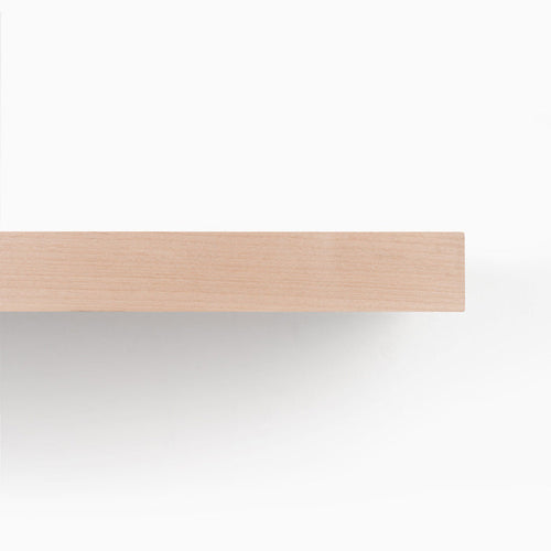 Aksel Unfinished Alder Floating Shelf showcasing minimalist wood floating shelf design for versatile wall display and organization solutions