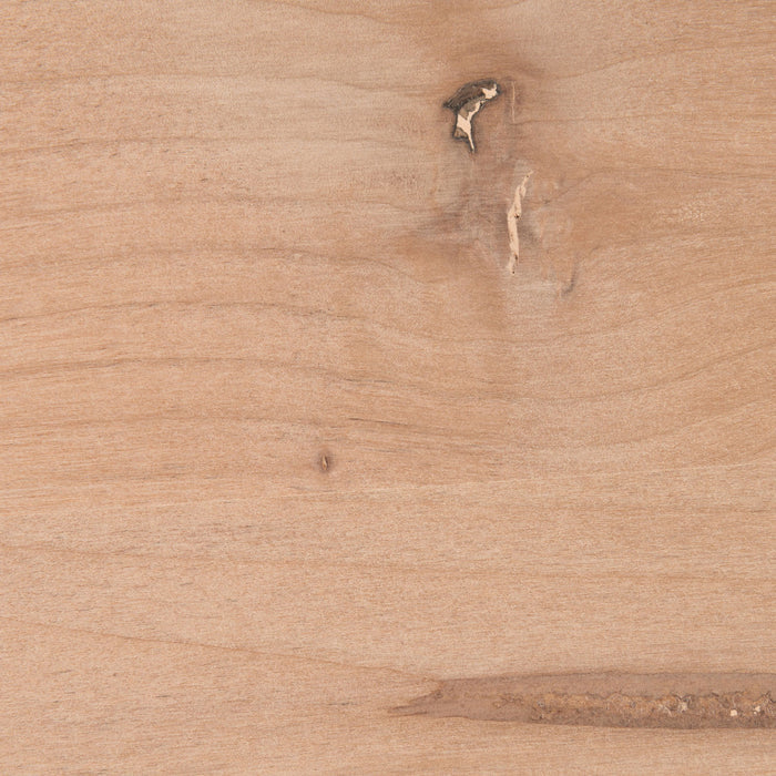 Natural wood grain and knot detail on Aksel Unfinished Alder Floating Shelf by Shelfology, designed for functional wall display.