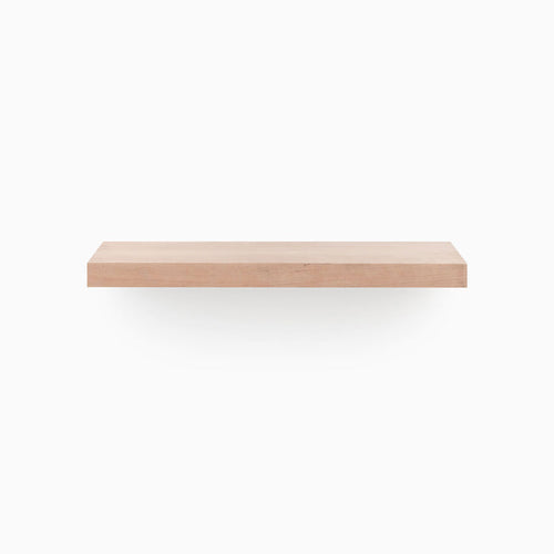 Aksel Unfinished Cherry Floating Shelf with clean minimalist design, perfect for functional wall storage and display.