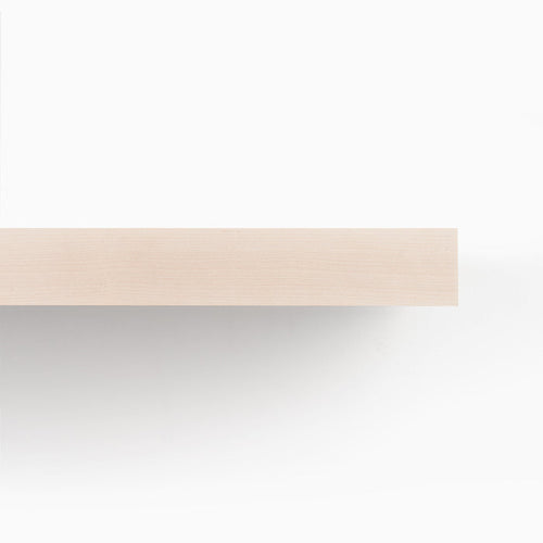 Aksel Unfinished Maple Floating Shelf with clean minimalist wood grain, perfect for modern wall shelf displays and organization.