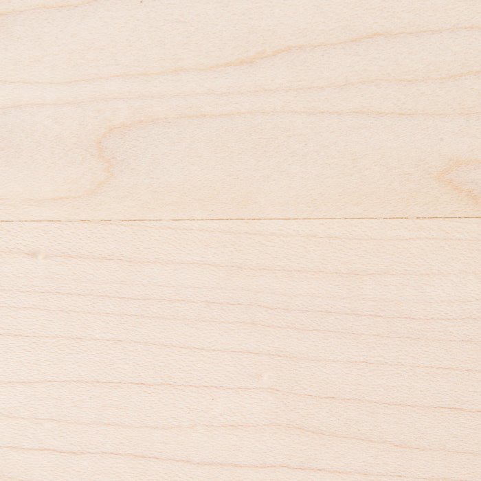 Close-up of natural wood grain texture on Aksel Unfinished Maple Floating Shelf showcasing smooth, minimalistic design by Shelfology.