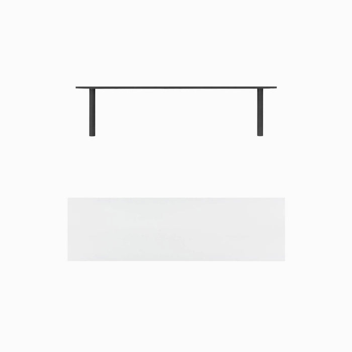 Aksel White Floating Shelf with sleek black metal floating shelf brackets for modern wall organization and display
