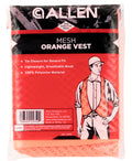Allen 15750 Safety Vest  OSFA Orange Polyester Mesh