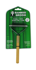 Bamboo Groom Double Sided Dematting Comb with Stainless Steel Teeth
