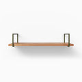 Bart Alder Wall Shelf with natural alder wood and dark metal floating shelf brackets for minimalist wall display