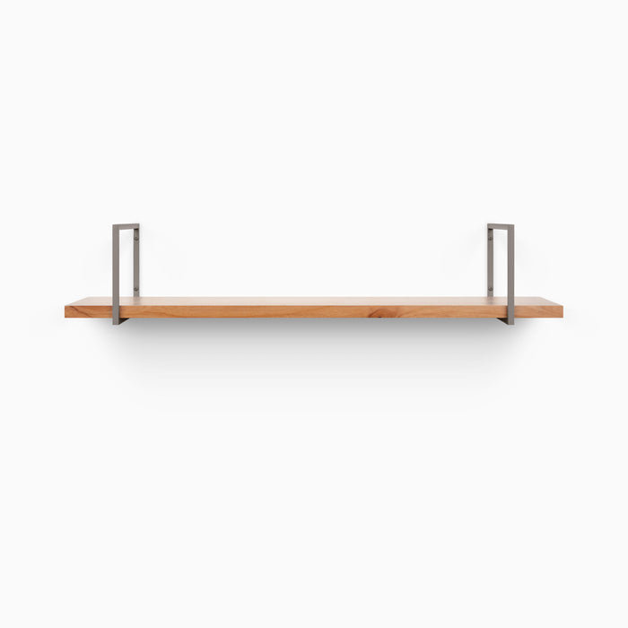 Bart Alder Wall Shelf with natural alder wood and sleek metal floating shelf brackets for minimalist wall display and organization