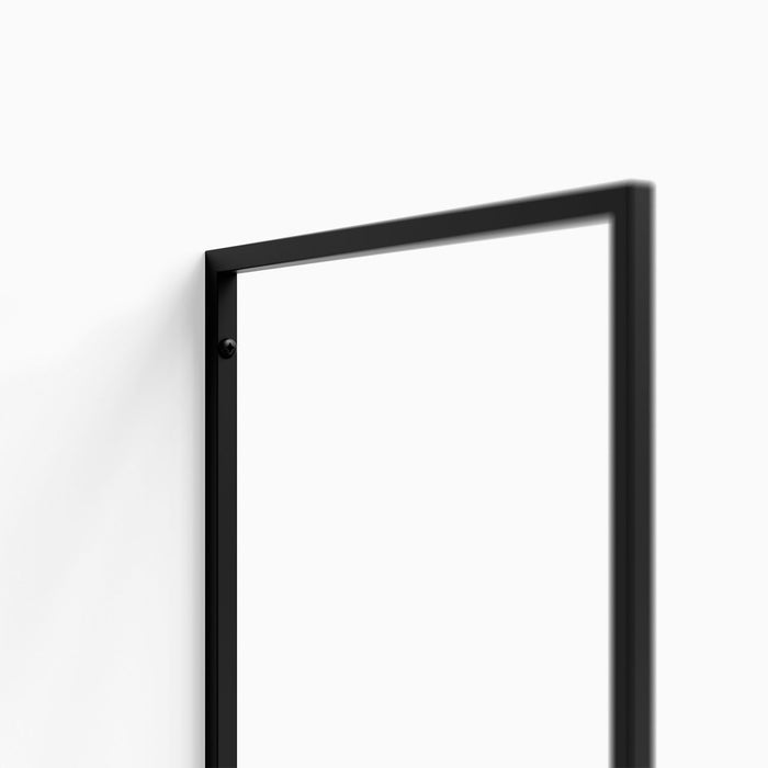 Bart Shelf Bracket in black matte steel with minimalist angular frame for sturdy floating shelf hardware and display ledges