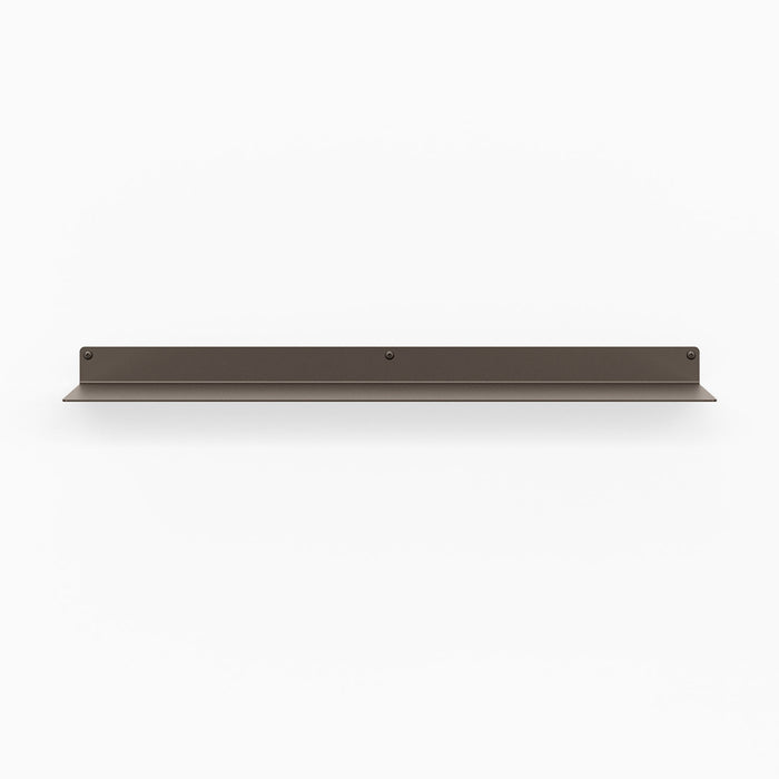 Bender FM 1 Metal Wall Shelf in matte tungsten steel with sleek modern design for floating wall shelf display and organization
