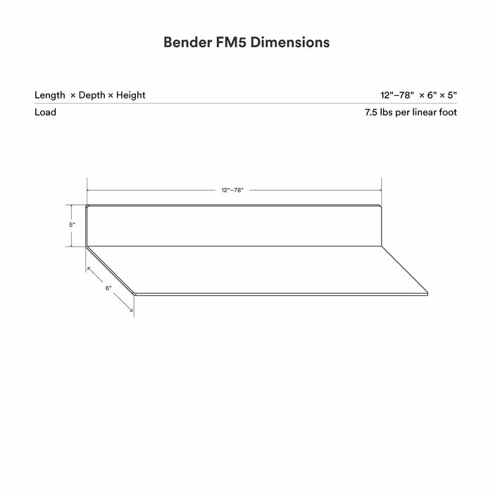 Bender FM 5 Metal Wall Shelf in steel with minimalist modern angles for sleek floating wall shelf display and organization